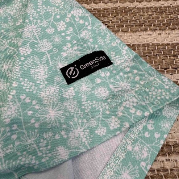 Greenside Mens Golf Polo Shirt Polyester Blend Side Slit Short Sleeves Green XL - Picture 6 of 12